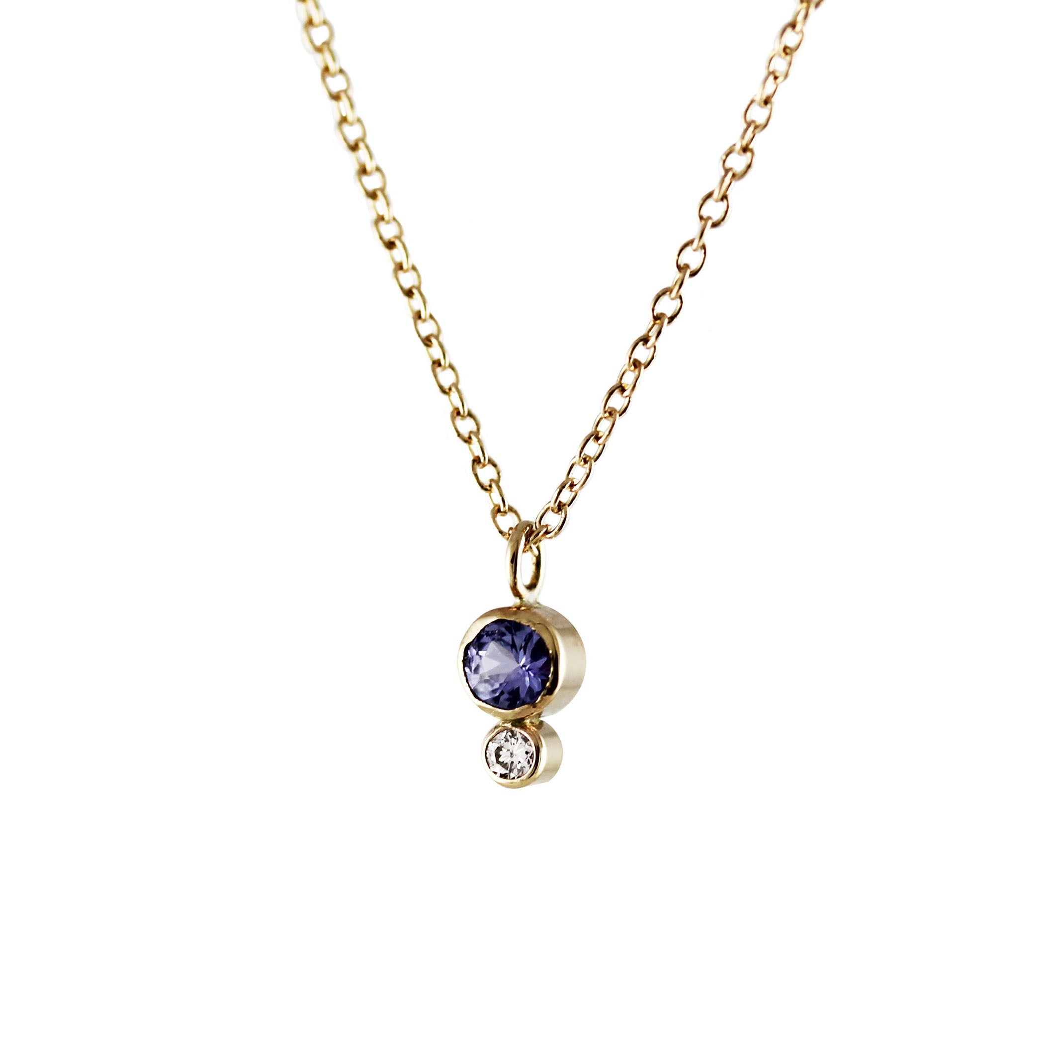 TANZANITE WITH WHITE DIAMOND NECKLACE