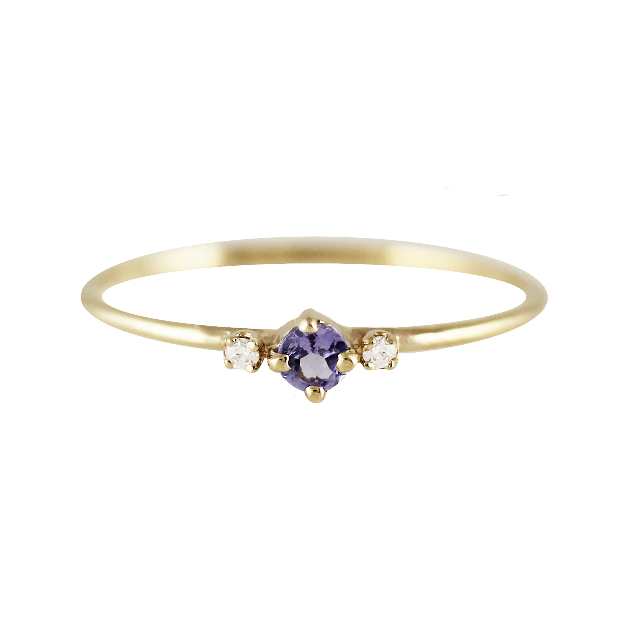 THEA TANZANITE WITH SIDE DIAMONDS RING
