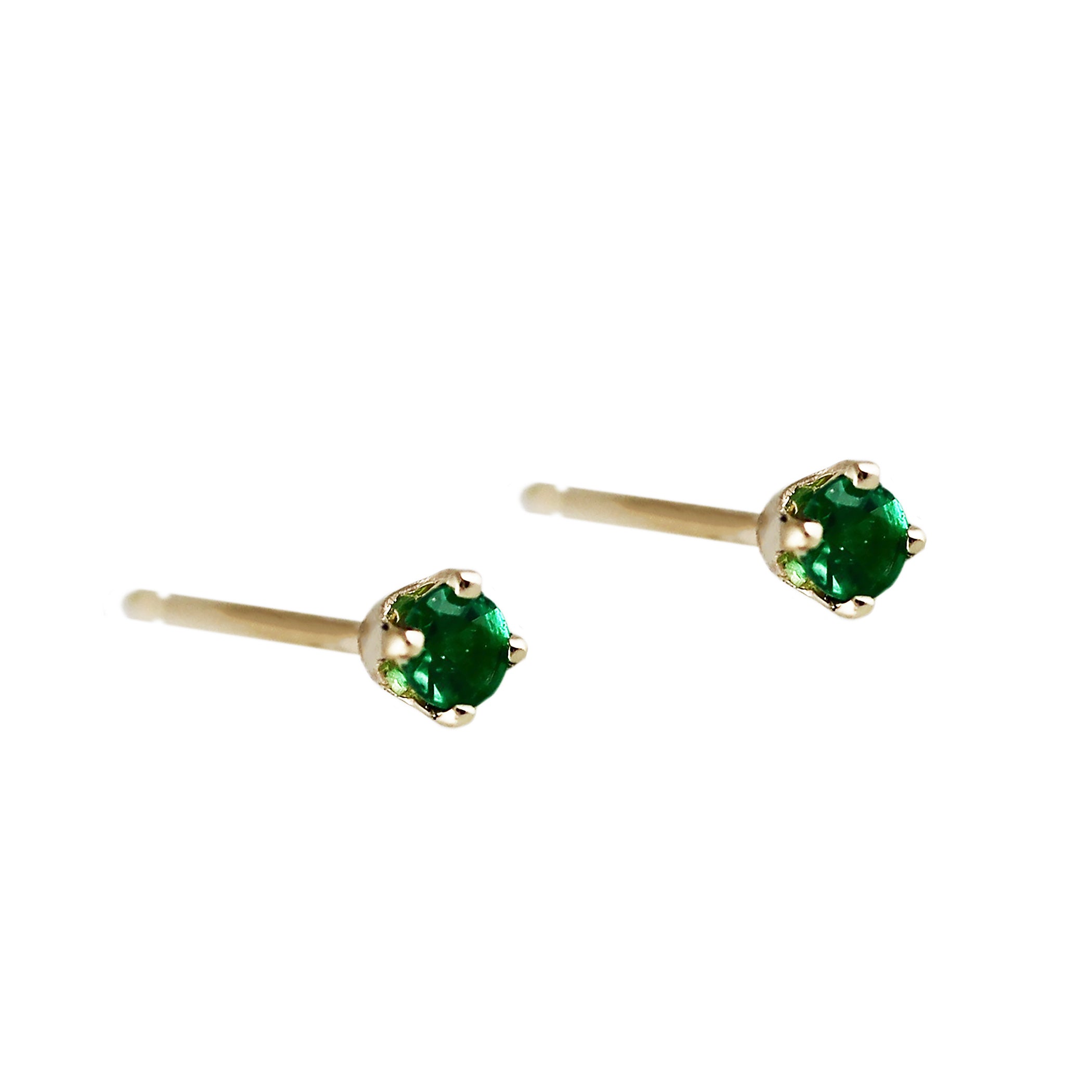TINY EMERALD STUDS
