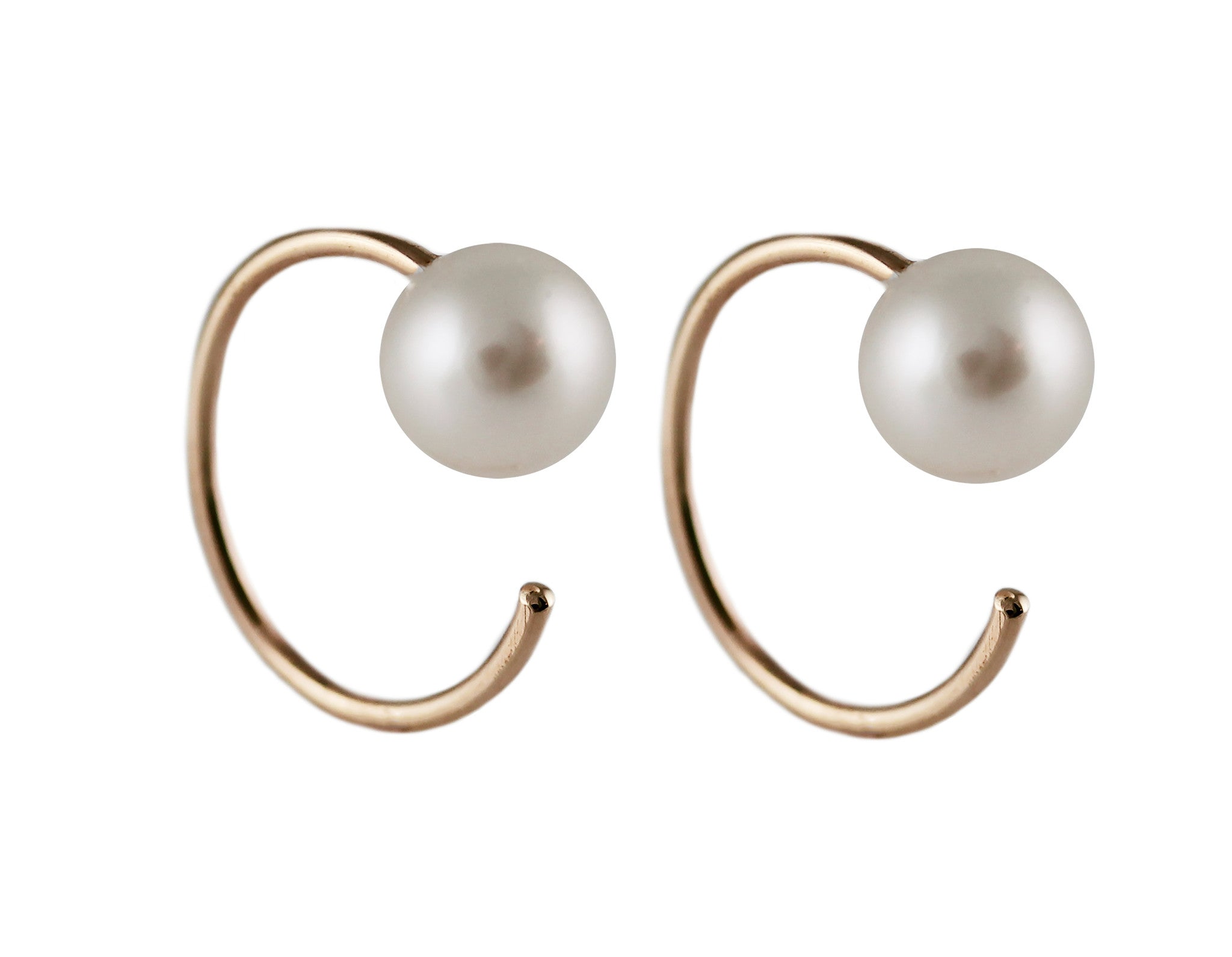 TINY PEARL HOOPS