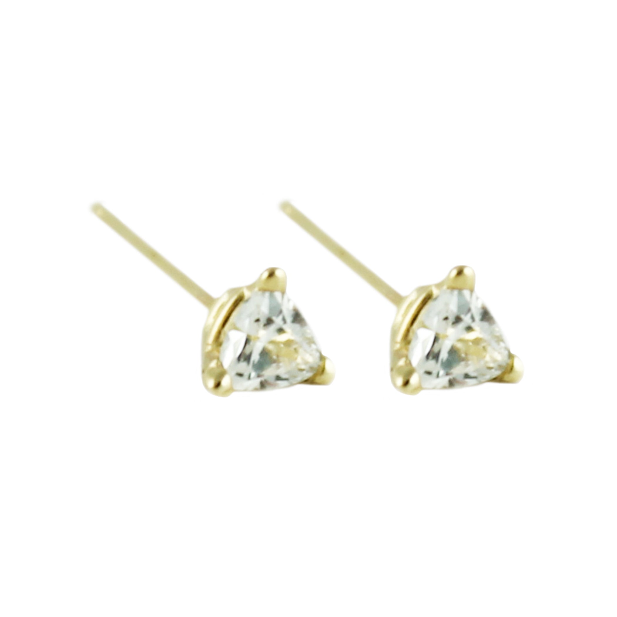 TRILLION WHITE SAPPHIRE STUDS
