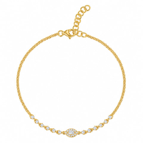 14K STATION TURQUOISE ENAMEL BRACELET