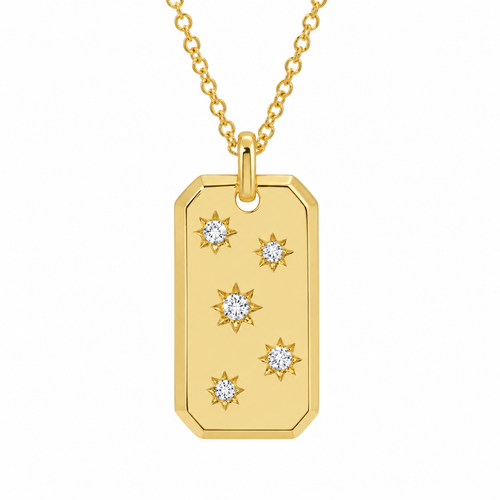 14K DIAMOND STARRY STAR TAG NECKLACE