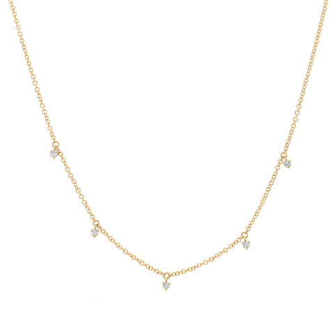 TINY DISK WITH DIAMOND LARIAT NECKLACE