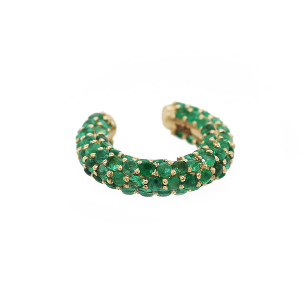 14K JUMBO EMERALD EAR CUFF