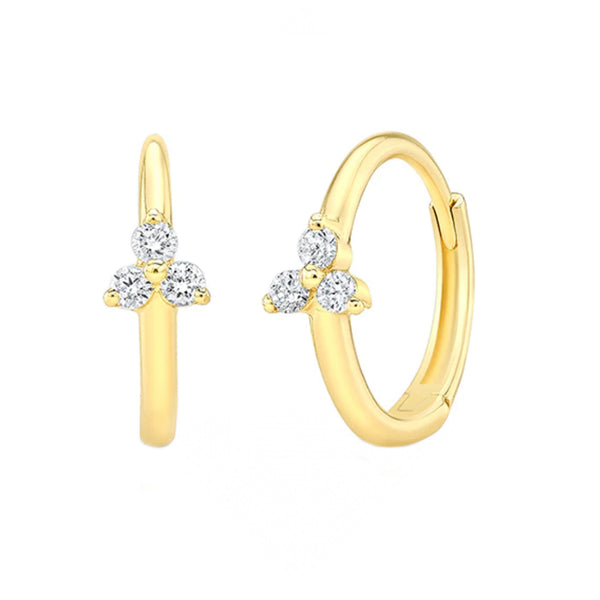 14K PETITE DIAMOND ATRIA HUGGIES