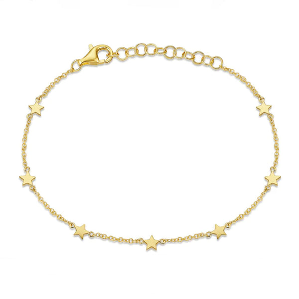 14K SEVEN TINY STARS BRACELET