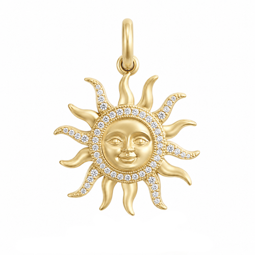 14K DIAMOND PAVE CELESTIAL SUN CHARM