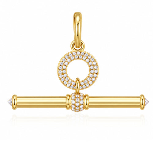 14K LARGE DIAMOND TOGGLE CHARM