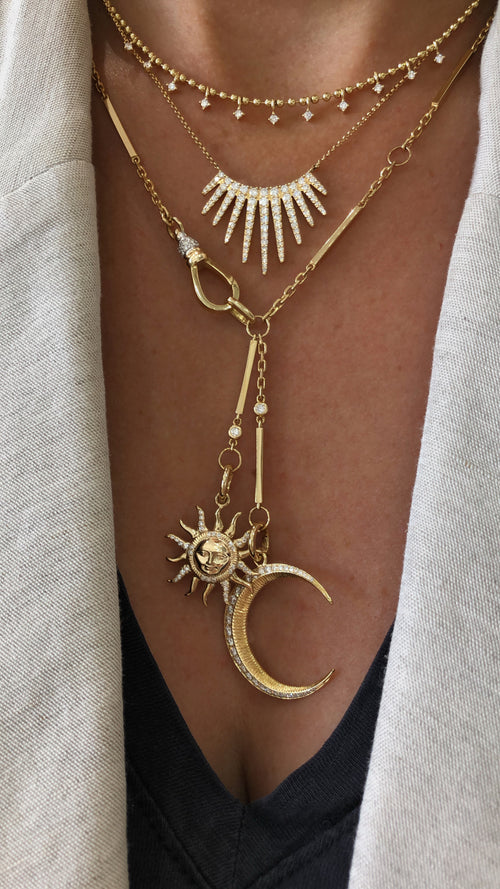 14K DIAMOND PAVE CELESTIAL SUN CHARM