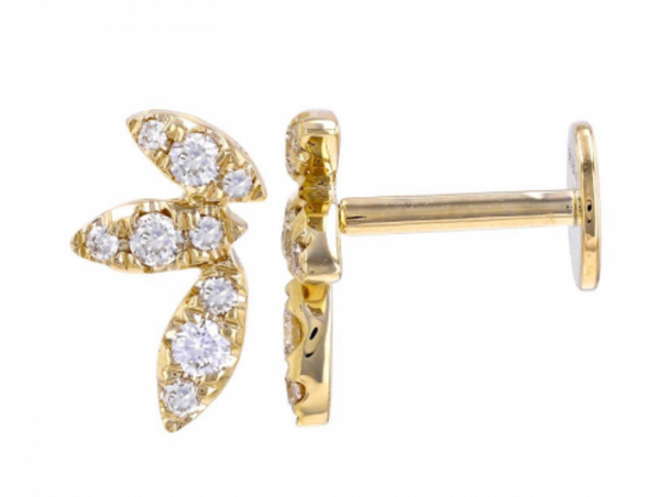 14K DIAMOND PAVE MARQUISE FLAT BACK