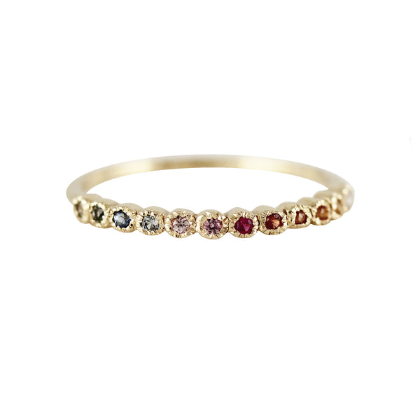 14K RAINBOW BEZEL BAND