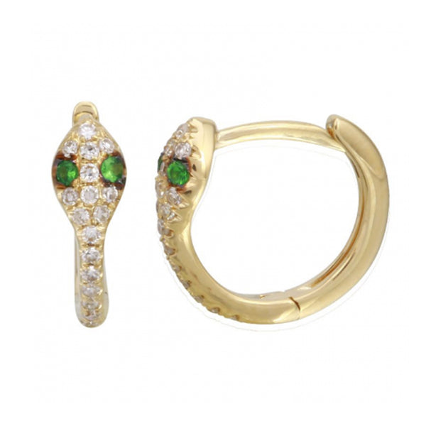 14K DIAMOND PAVE SNAKE HUGGIES