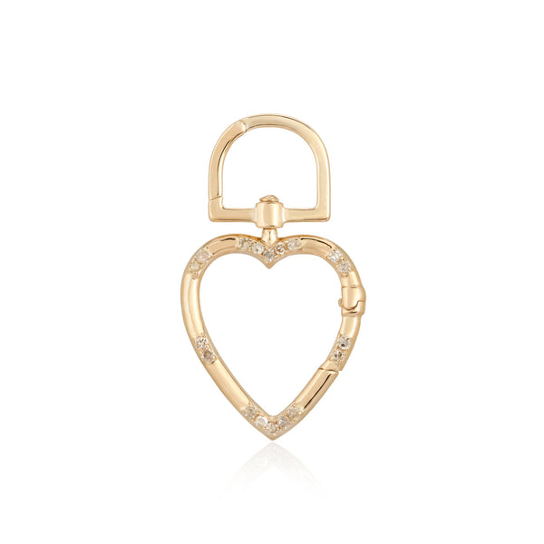 14K DIAMOND ROTATING HEART CHARM HOLDER