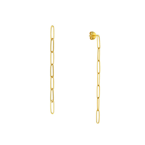 14K CURB CHAIN FRONT TO BACK EARRINGS