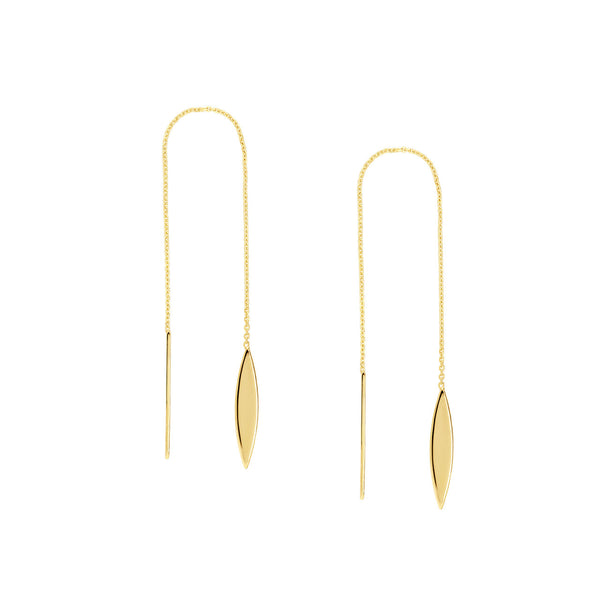 14K MARQUISE DROP THREADER EARRINGS