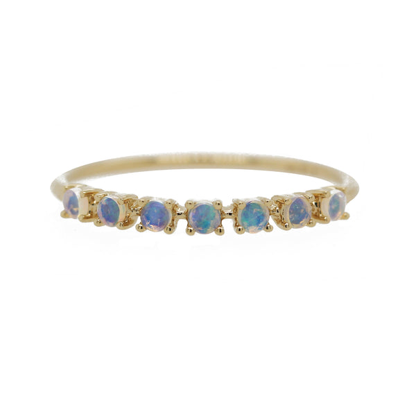 14K SEVEN PRONG SET OPAL RING