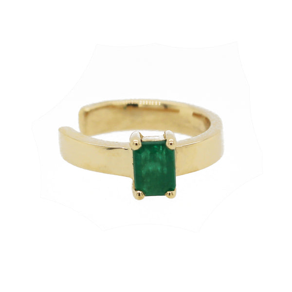 14K SINGLE EMERALD BAGUETTE EAR CUFF
