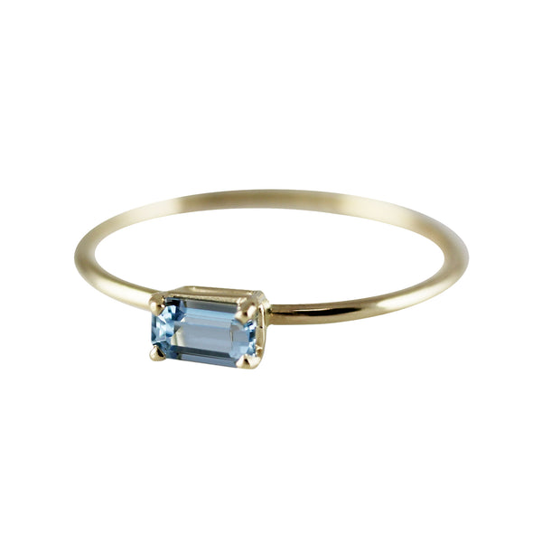 AQUAMARINE OCTAGON RING