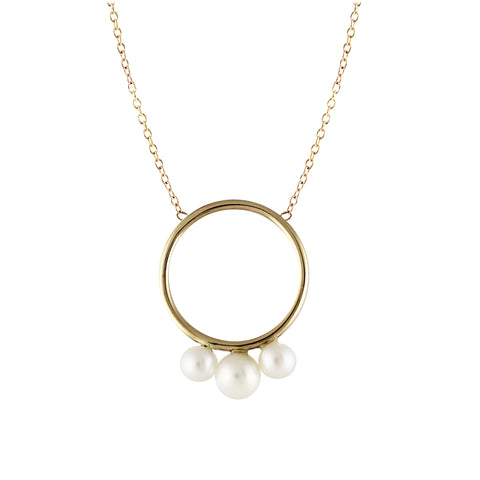 14K GOLD PEA NECKLACE