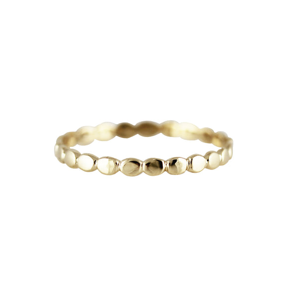 14K FLAT PEBBLE RING