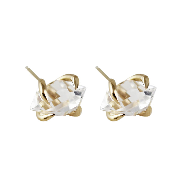 14K HERKIMER DIAMOND STUDS