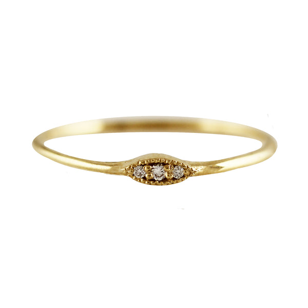 14K MINI DIAMOND EVIL EYE RING