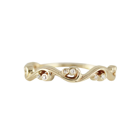 14K BAGUETTE AND ROUND DIAMOND BAND
