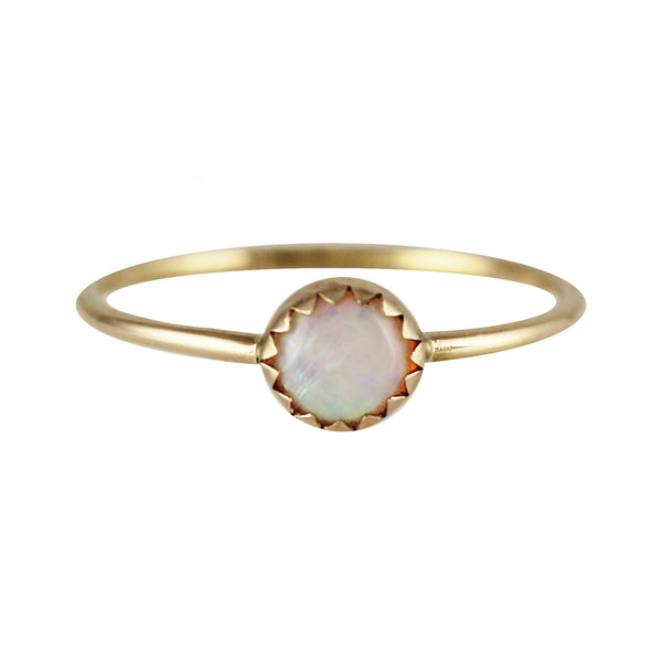 14K PLAIN GOLDEN OPAL RING