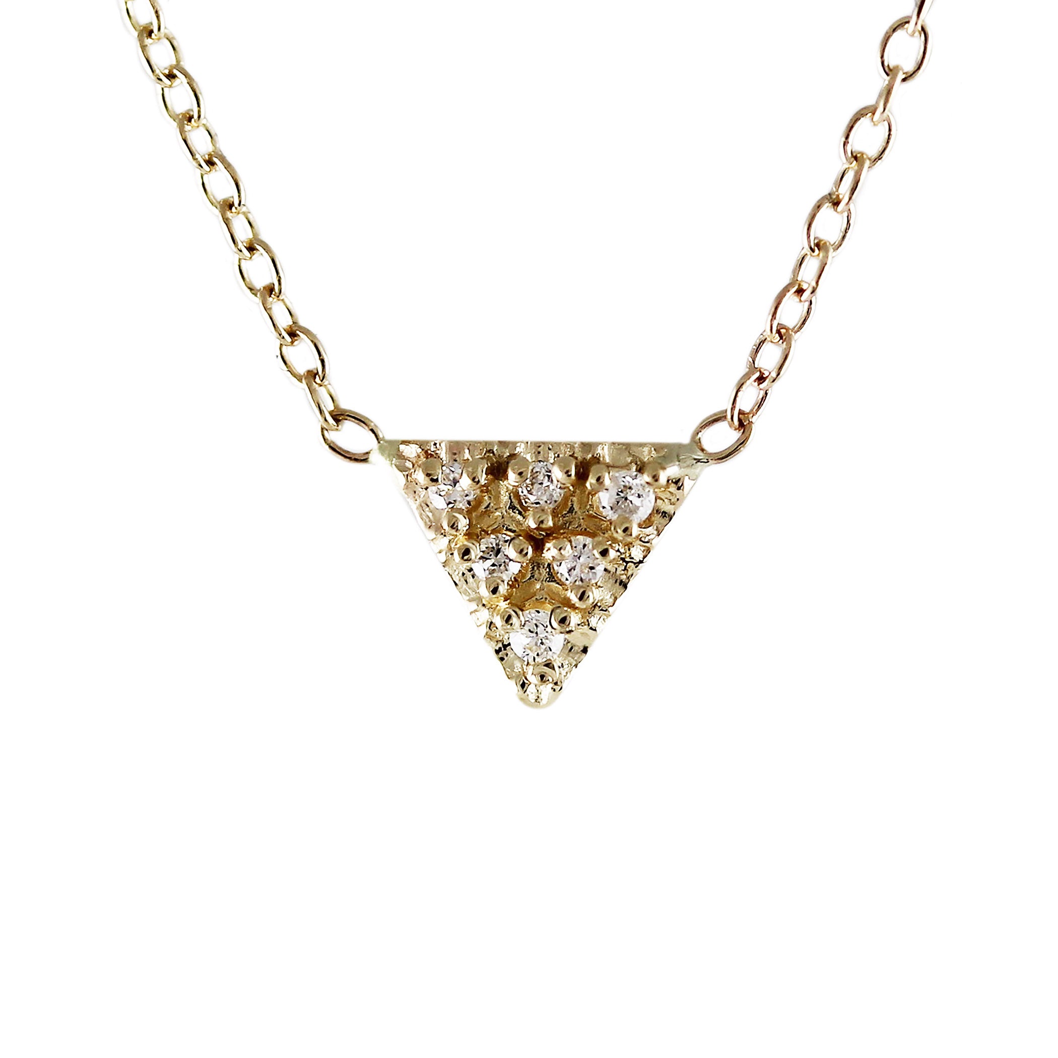 14K TRIANGLE WITH PAVE NECKLACE
