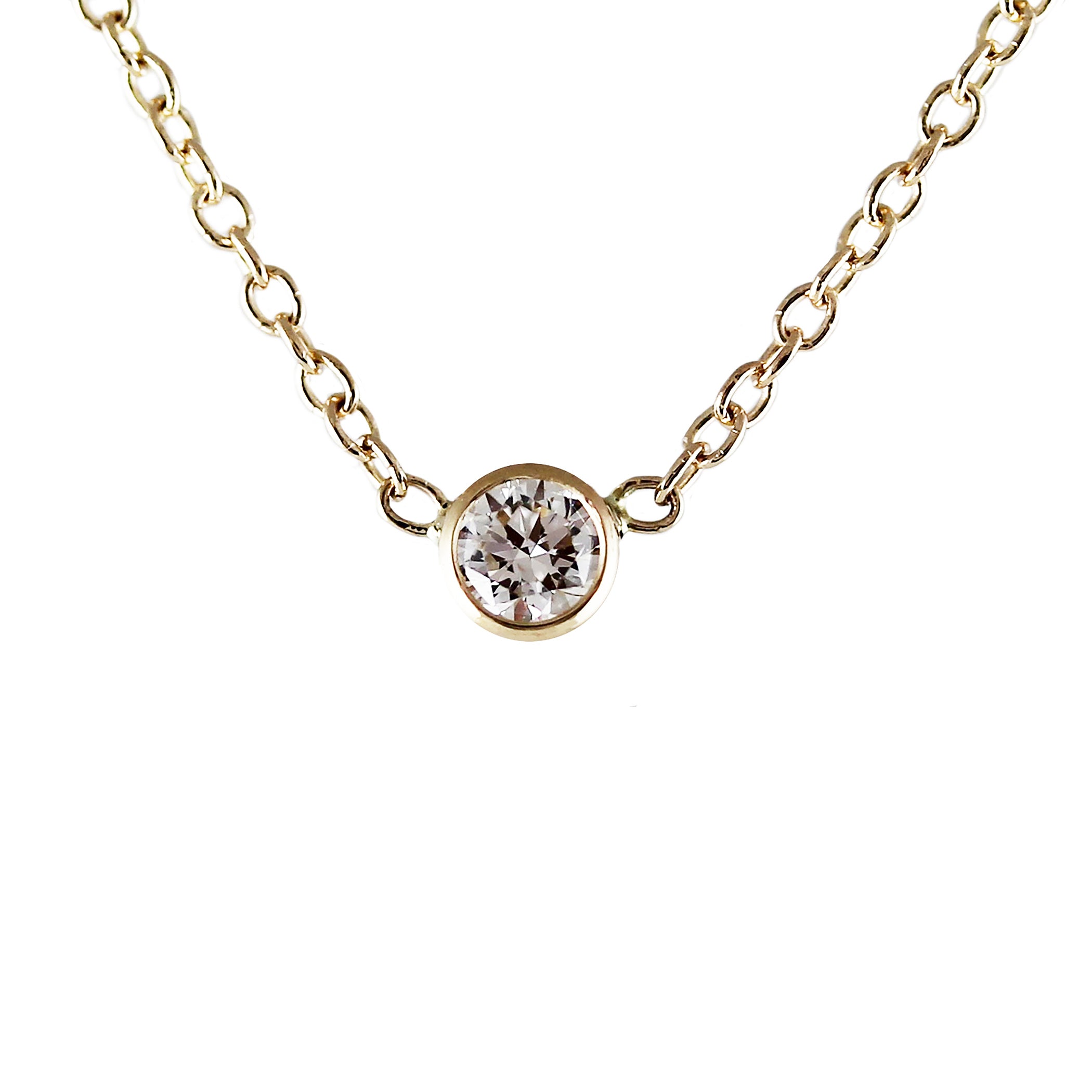 3 Diamond Pendant Necklace with Chain Combo – Empire Jewellery