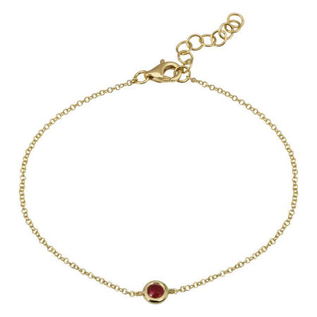 14K BEZEL SET RUBY BRACELET