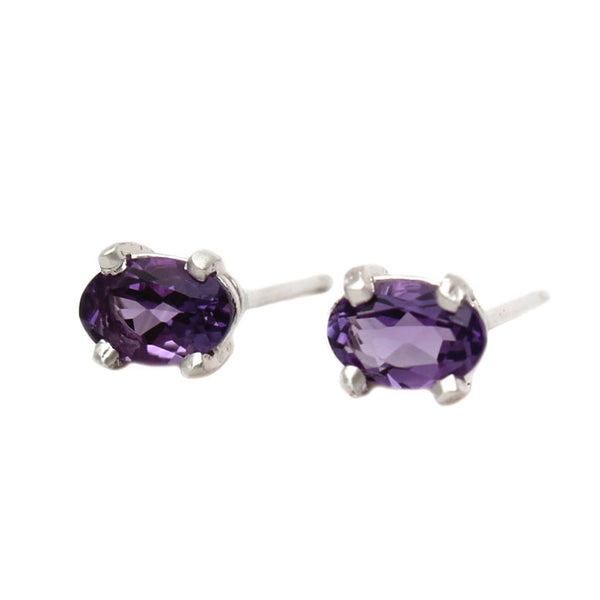 AMETHYST OVAL EARRINGS