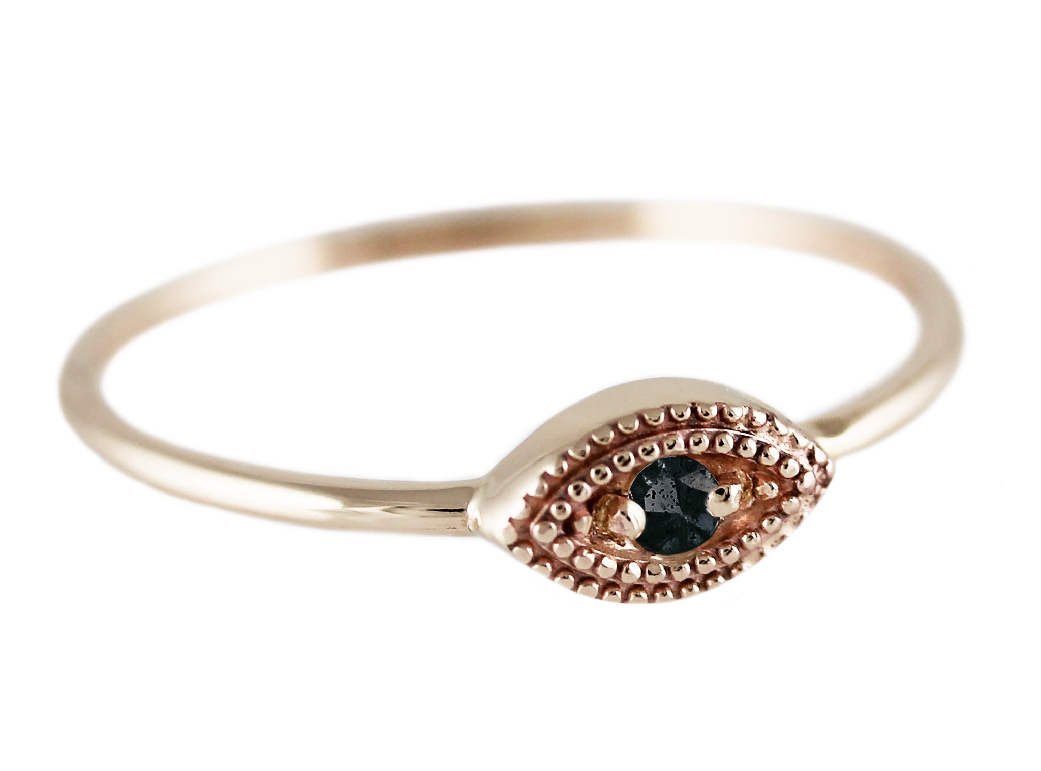 Rose Gold Evil Eye Ring With Blue Sapphire – ANTOANETTA