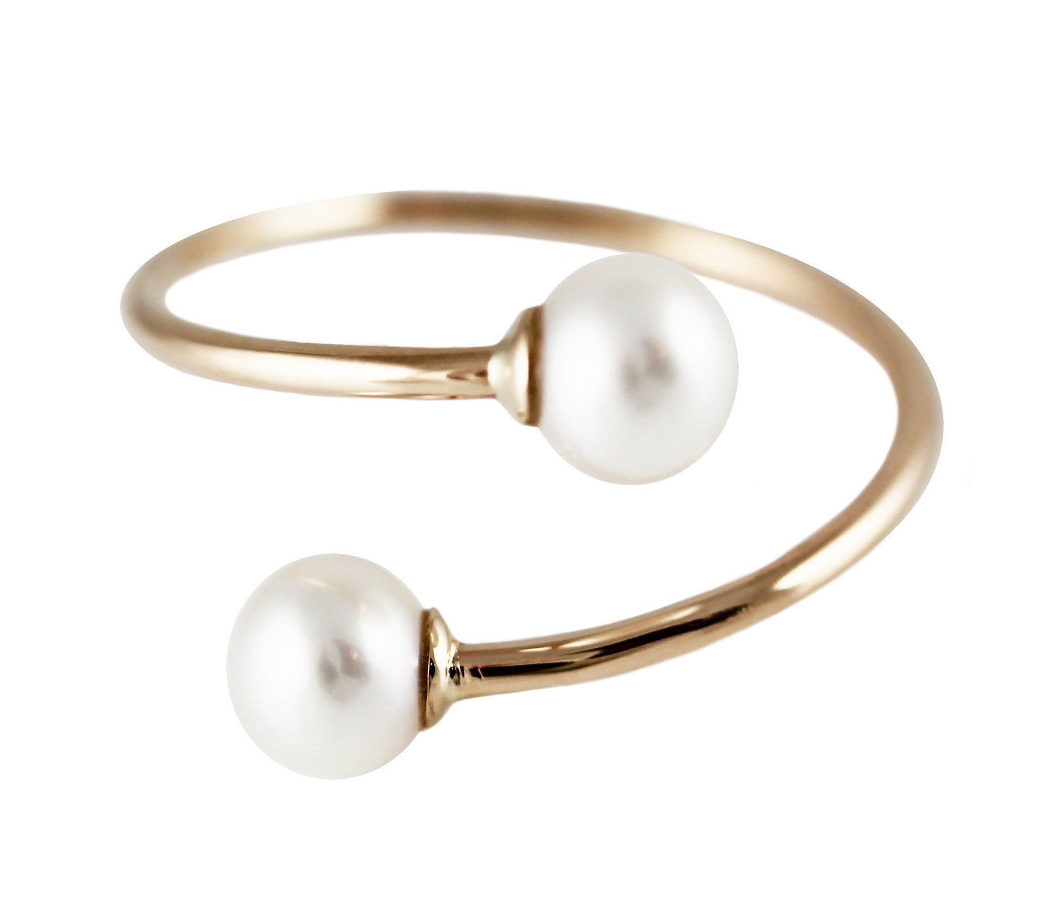 BYPASS WHITE PEARL CUFF RING