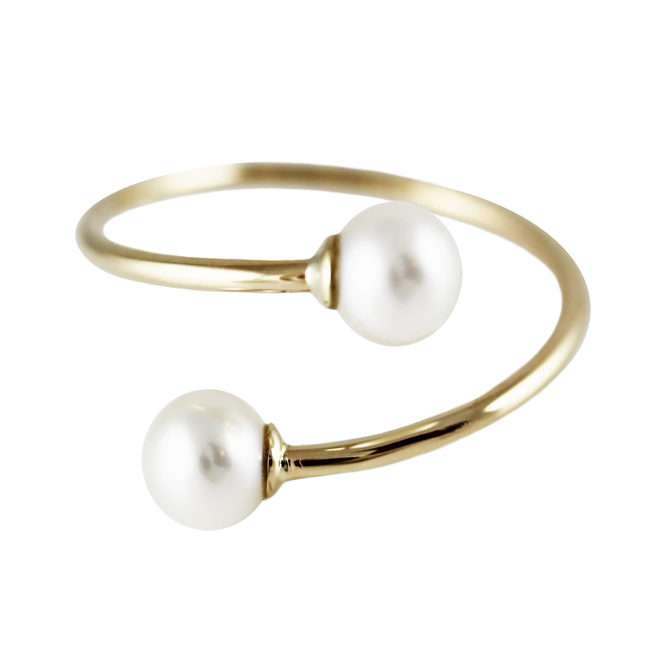 BYPASS WHITE PEARL CUFF RING