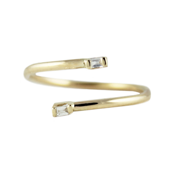 DIAMOND BAGUETTE SWIRL RING