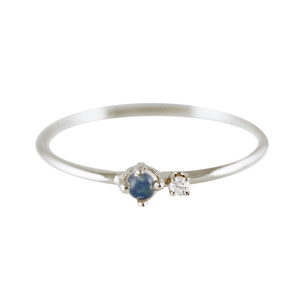 DUOPLO OPAL SILVER RING