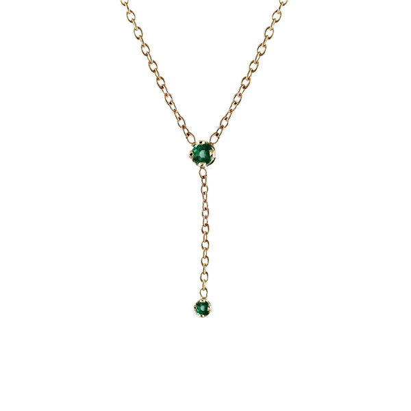 EMERALD LARIAT NECKLACE