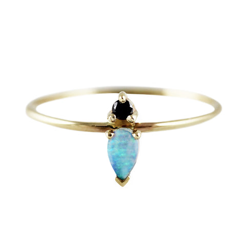 OPAL MARQUISE WITH PAVE CUFF RING