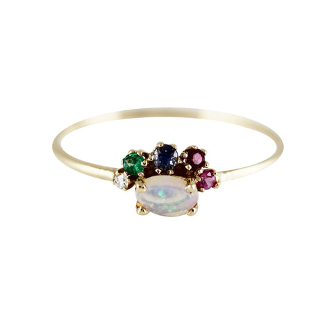 THEA OPAL WITH DIAMONDS RING
