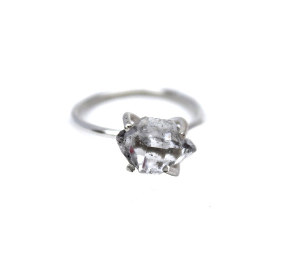 STERLING SILVER HERKIMER DIAMOND RING
