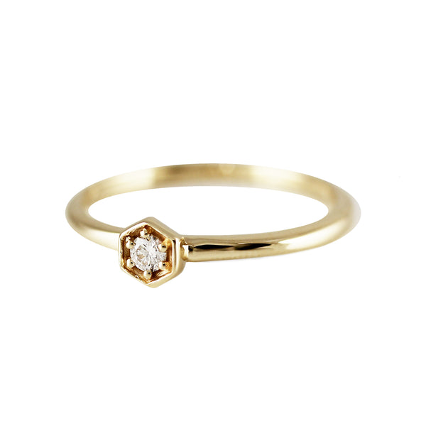 HEXAGONAL WHITE DIAMOND BAND