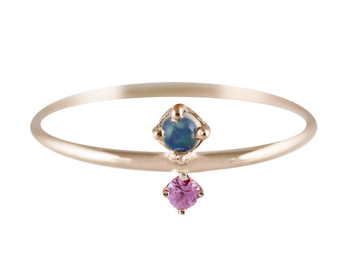 JUMELLE OPAL AND SAPPHIRE RING