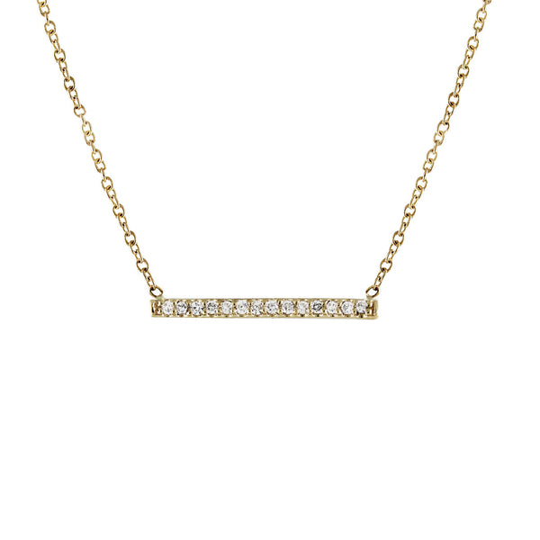 LONG WHITE DIAMONDS BAR NECKLACE