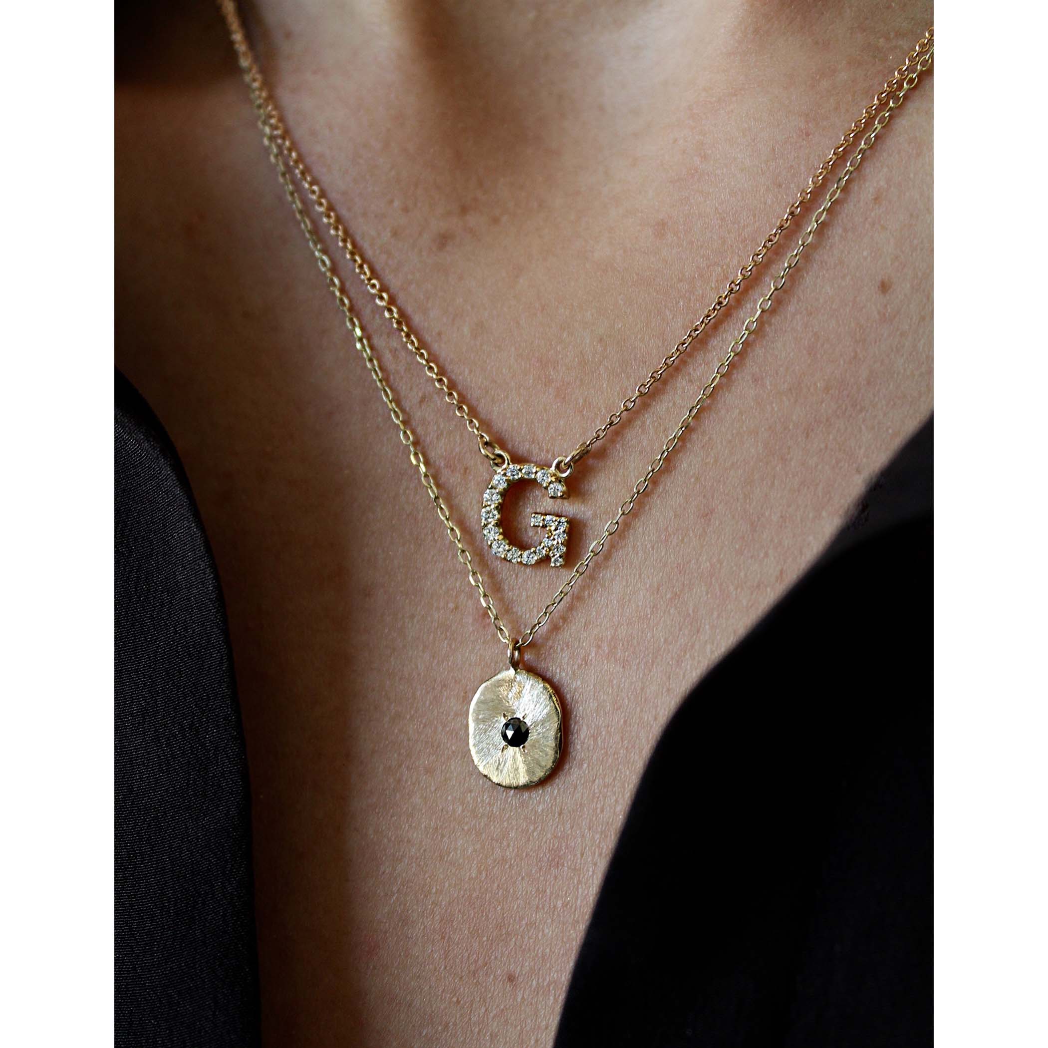 Diamond Initial Necklace | Letter Necklace Pendant - Klase – shopklase