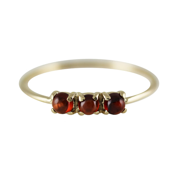 MEDIUM TRIO GARNET RING