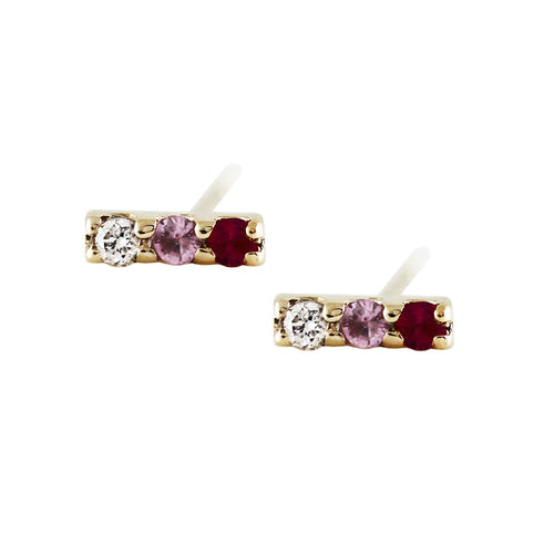 PINK SAPPHIRE OMBRE STUDS