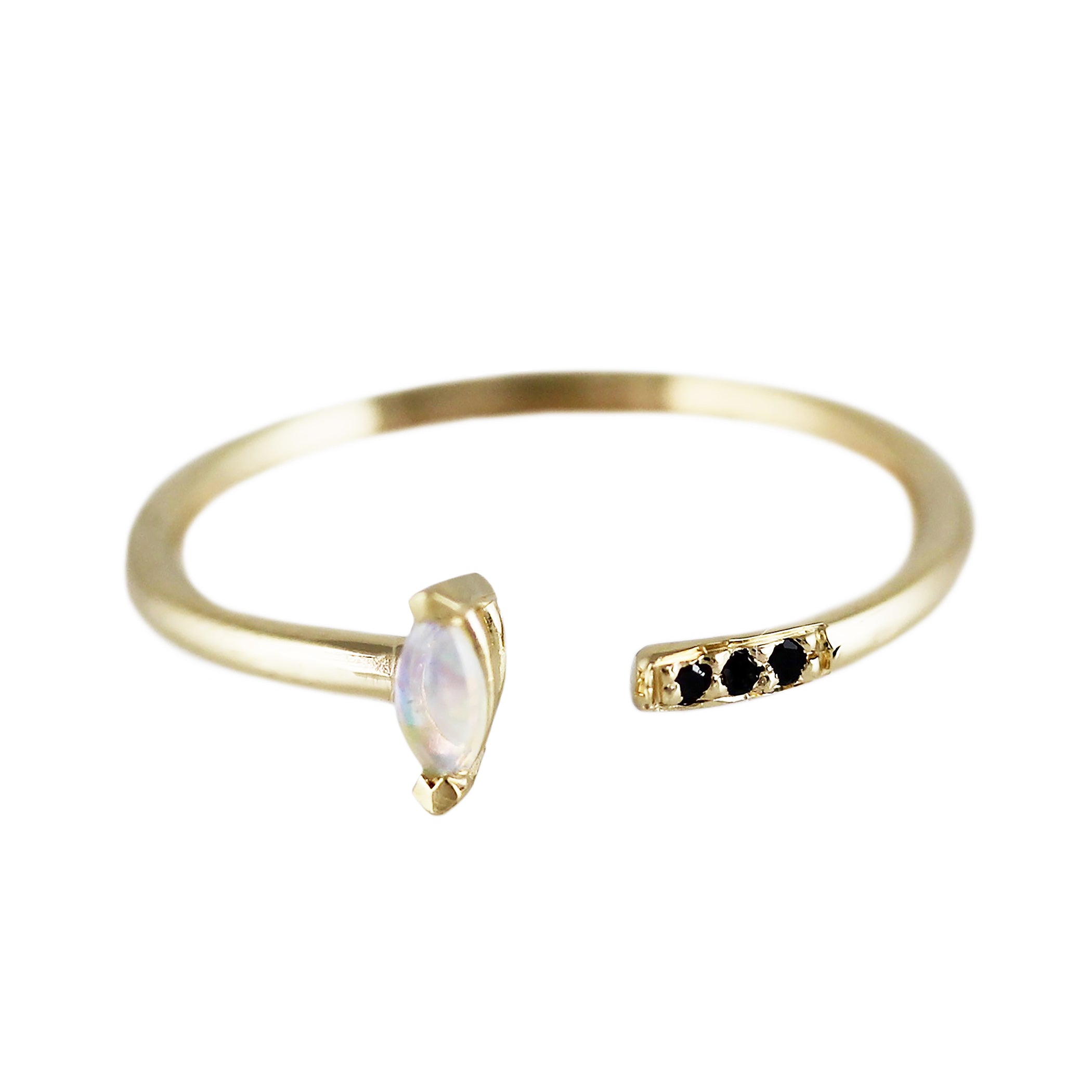 OPAL MARQUISE WITH PAVE CUFF RING