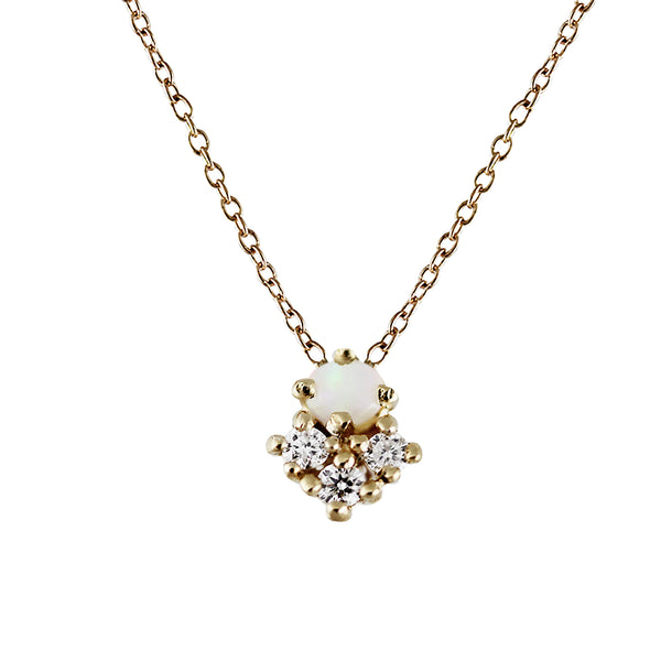 OPAL WITH THREE DIAMONDS NECKLACE
